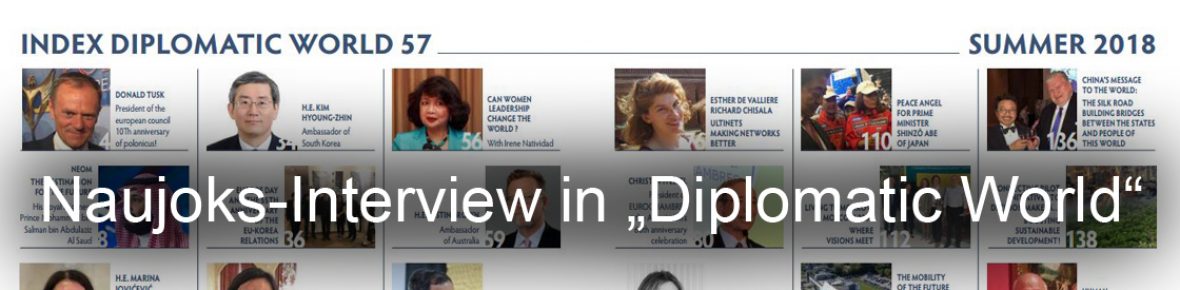 Naujoks im Interview in der „Diplomatic World“